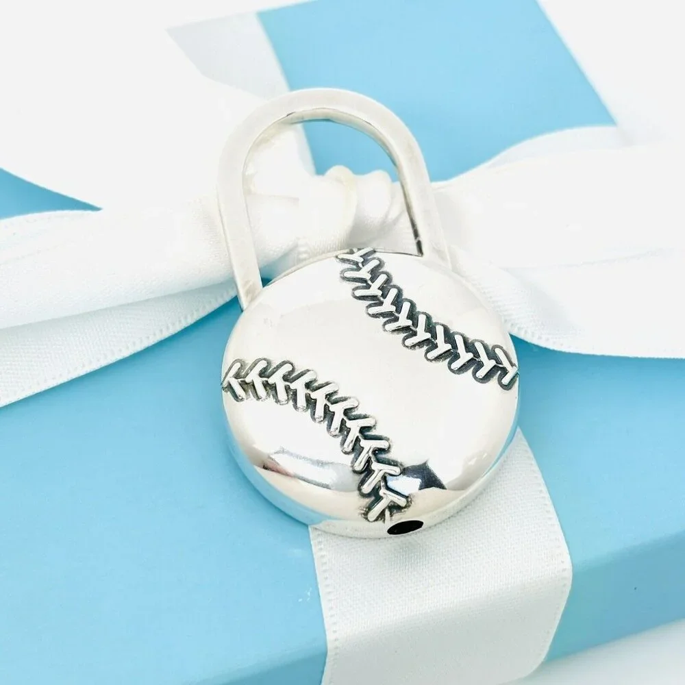 Tiffany & Co Baseball Sports Theme Key Ring KeyChain in Sterling Silver